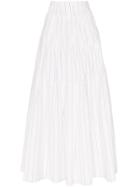 Plan C High Waisted Tiered Pinstripe Skirt - White