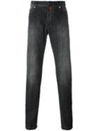 Kiton Slim-fit Jeans, Men's, Size: 36, Grey, Cotton/spandex/elastane