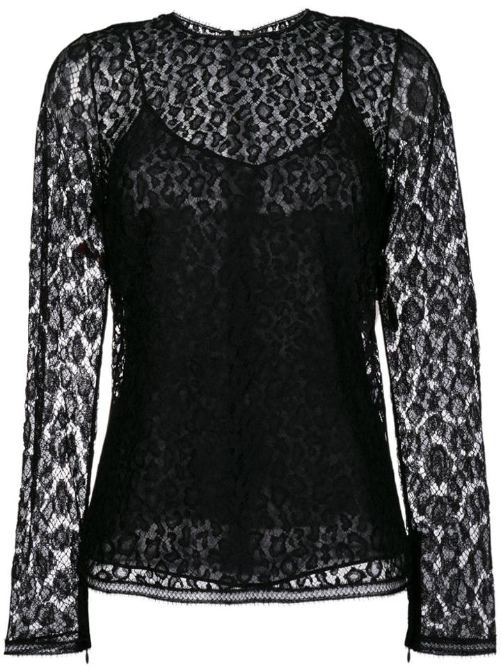 Givenchy Printed Layered Top - Black