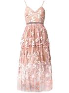 Self-portrait Floral Tulle Tiered Dress - Pink