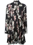 I'm Isola Marras Floral Print Flared Shirt, Women's, Size: 44, Black, Polyester