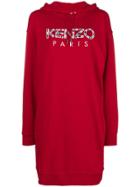 Kenzo Logo Printed Sweatshirt Dress - Red