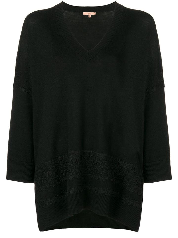 Ermanno Scervino Floral Detail Sweater - Black
