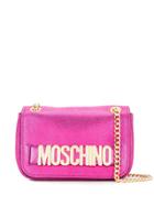 Moschino Textured Crystal-embellished Shoulder Bag - Pink
