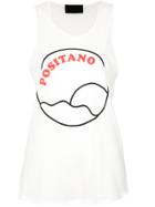 Andrea Bogosian Printed Tank Top - White