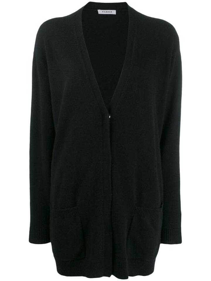 P.a.r.o.s.h. V-neck Longline Cardigan - Black