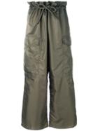 Mm6 Maison Margiela - Wide Leg Cargo Trousers - Women - Polyamide/polyester - 40, Green, Polyamide/polyester