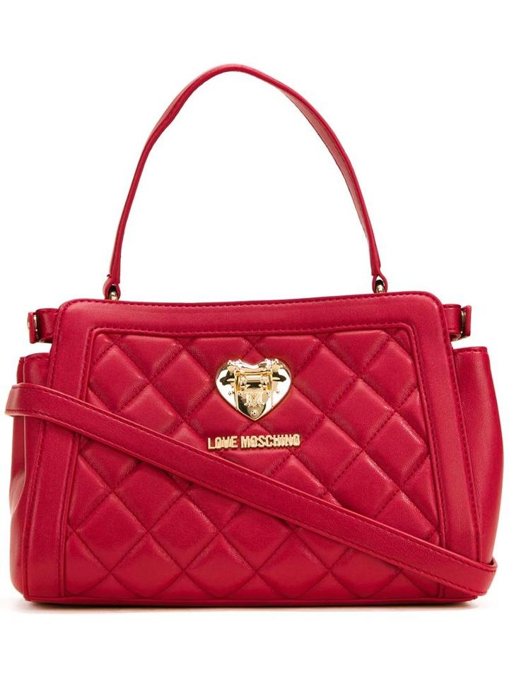 Love Moschino Quilted Barrel Tote, Women's, Red