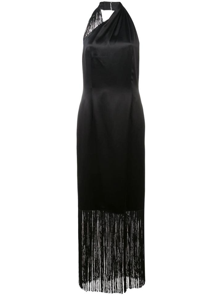 Jill Jill Stuart Halter-neck Fringed Maxi Dress - Black