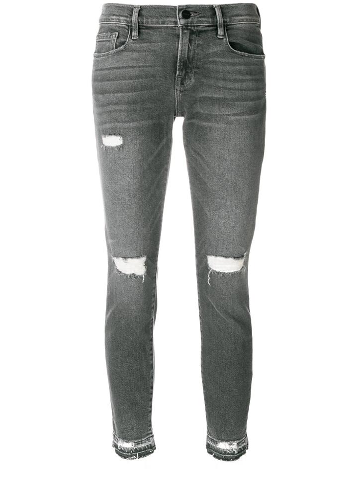 Frame Denim Distressed Detail Jeans - Grey