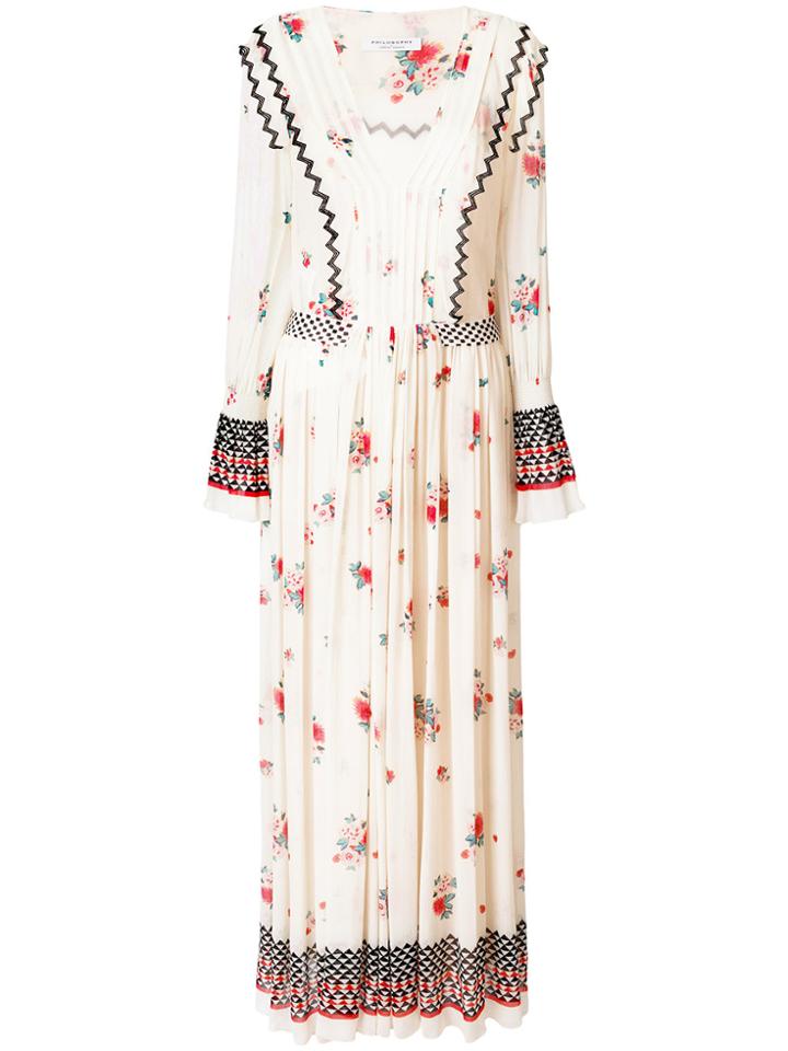 Philosophy Di Lorenzo Serafini Floral Peasant Dress - Nude & Neutrals