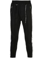 Mastermind Japan Tapered Track Trousers - Black (wht Tape)