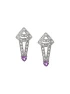 V Jewellery Amethyst Earrings - Metallic