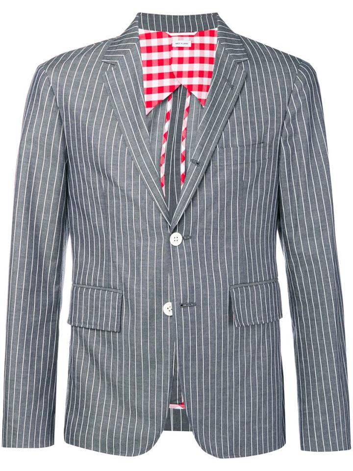 Thom Browne Pinstriped Cotton Sport Coat - Blue
