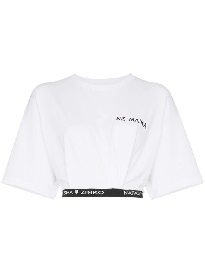 Natasha Zinko Logo-hem Cropped T-shirt - White