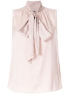 Theory Pussy Bow Sleeveless Blouse - Pink
