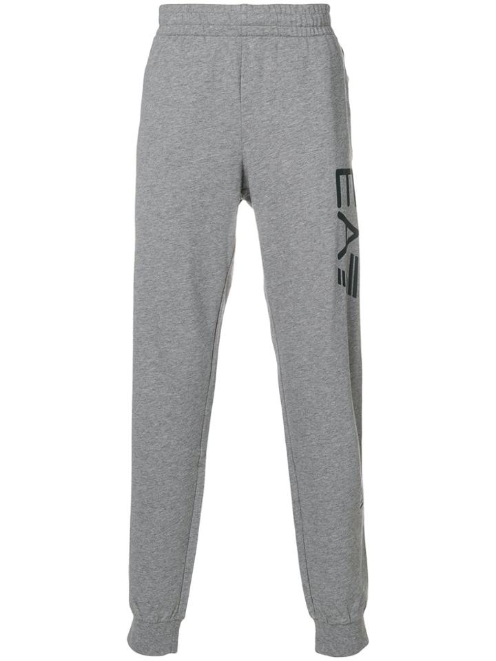 Ea7 Emporio Armani Cuffed Logo Track Pants - Grey