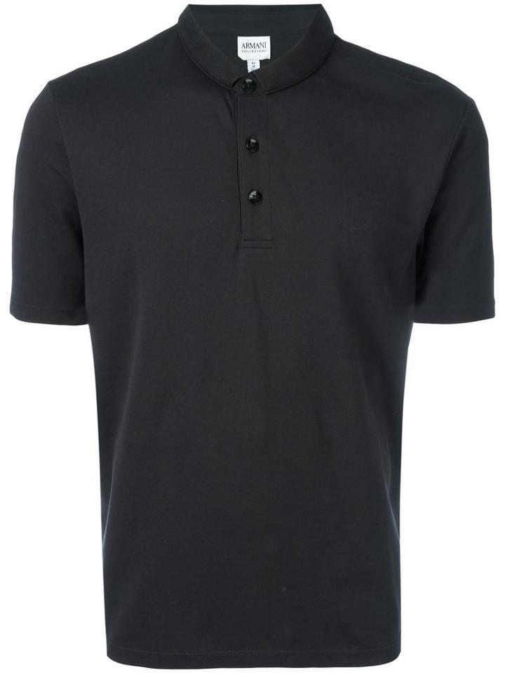 Armani Collezioni Classic Polo Shirt, Men's, Size: Large, Black, Cotton