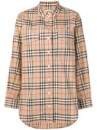 Burberry Oversized Checked Shirt - Neutrals