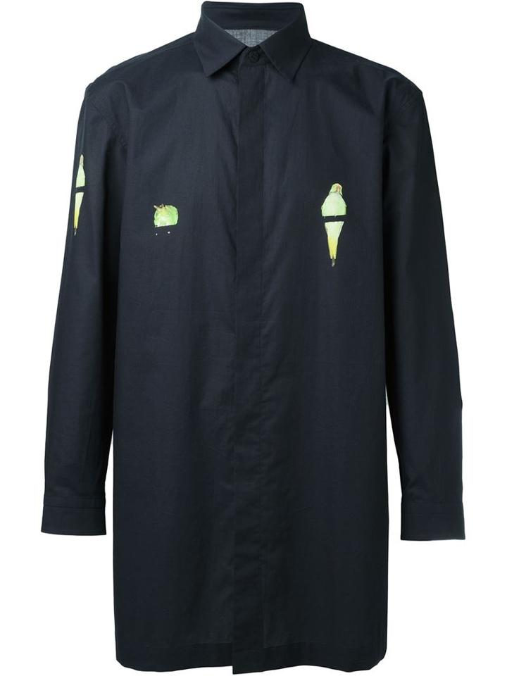 Issey Miyake Men Logo Detail Long Shirt