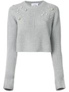 Forte Couture Pearl Embellished Jumper - Grey