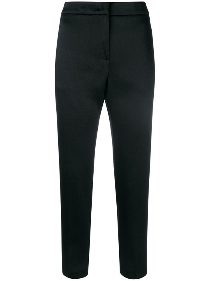 Msgm Cropped Slim-fit Trousers - Black