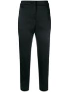 Msgm Cropped Slim-fit Trousers - Black