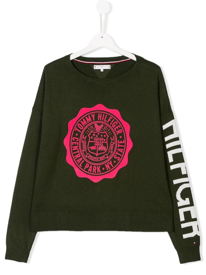 Tommy Hilfiger Junior Teen Logo Knit Jumper - Green