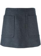 No21 Front Pocket Skirt, Women's, Size: 42, Grey, Polyamide/cupro/cashmere/wool