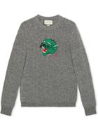 Gucci Panther Face Knitted Jumper - Grey