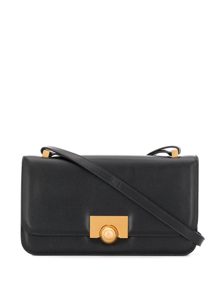 Bottega Veneta Foldover Top Shoulder Bag - Black