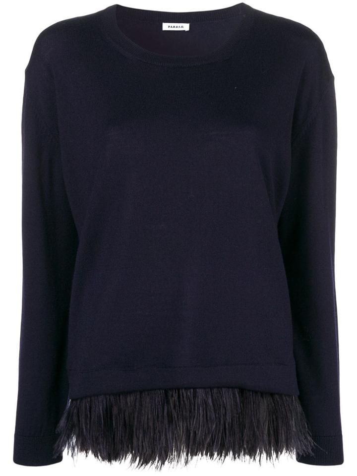 P.a.r.o.s.h. Feather Hem Sweater - Blue