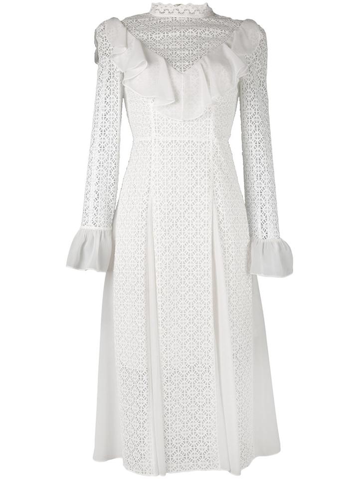 Temperley London - Prairie Lace Ruffle Dress - Women - Nylon - 12, White, Nylon