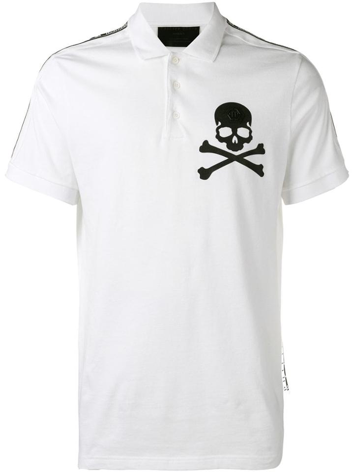 Philipp Plein Skull Print Polo Shirt - White