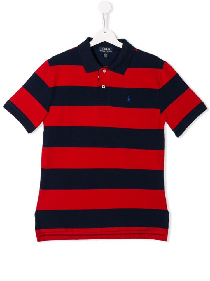 Ralph Lauren Kids Teen Striped Polo Shirt - Red