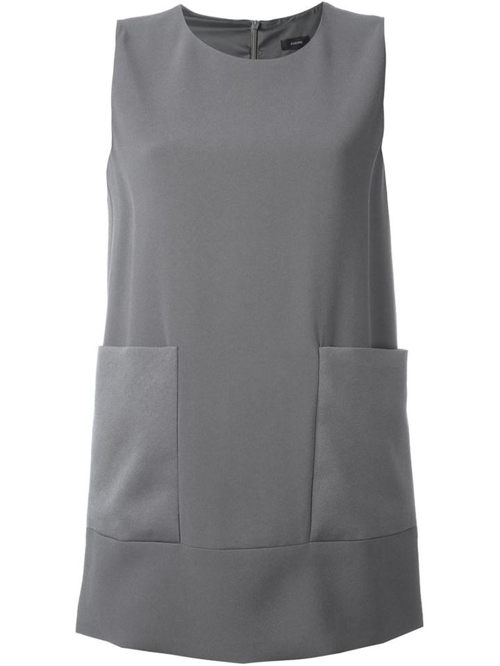 Joseph Longline Oversized Pockets Vest, Women's, Size: 42, Grey, Cupro/spandex/elastane/acetate