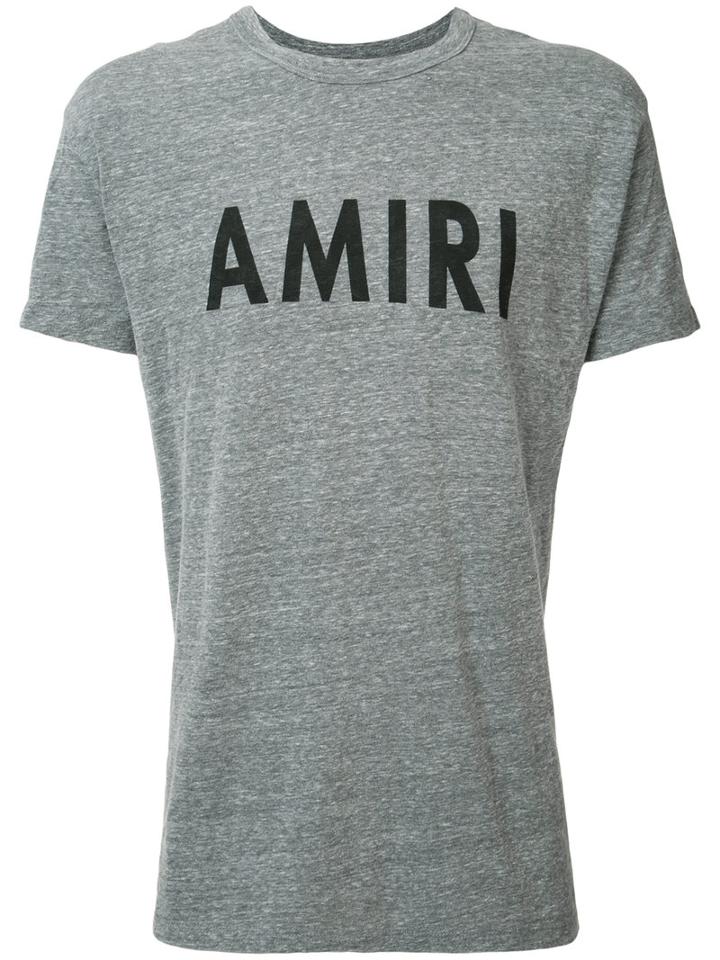 Amiri Logo Print T-shirt, Size: Xl, Grey, Polyester/cotton/rayon