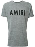 Amiri Logo Print T-shirt, Size: Xl, Grey, Polyester/cotton/rayon