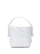 Nico Giani Drawstring Top Handle Bucket Bag - White
