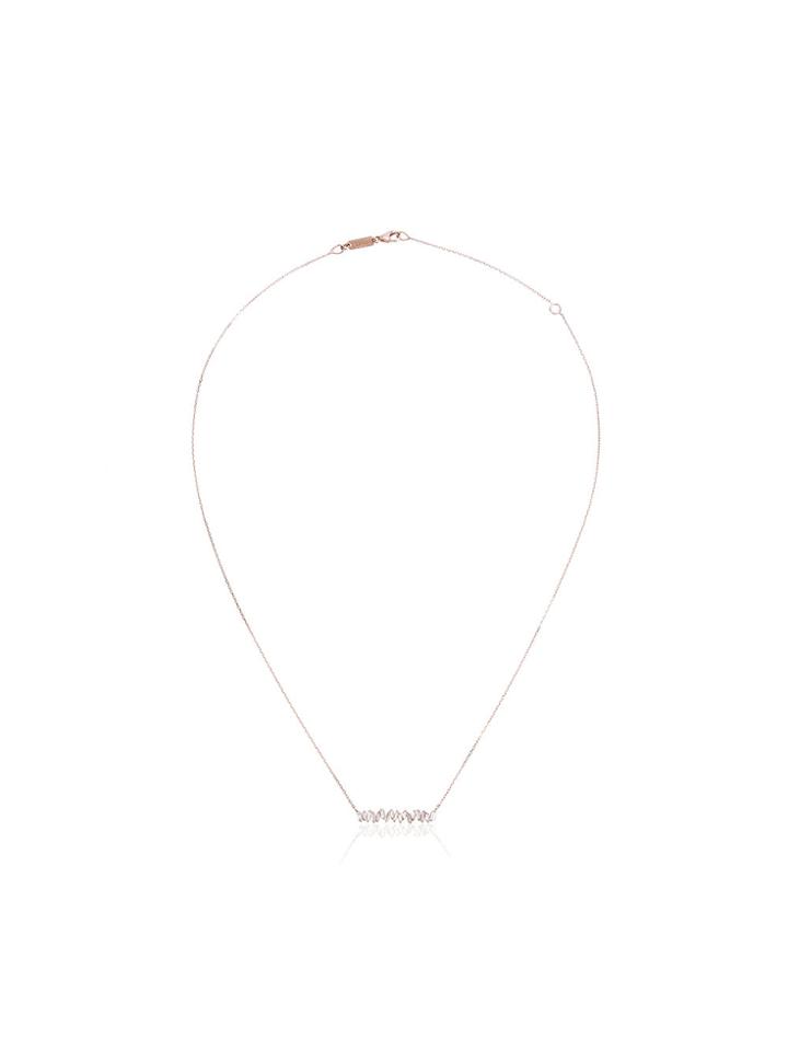 Suzanne Kalan Small Baguette Bar Diamond Necklace - Pink & Purple