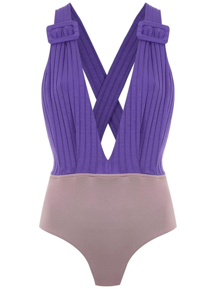 Framed Superb Bodysuit - Purple