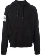 Haculla Arm Patch Ripped Hoodie, Men's, Size: Xs, Black, Cotton