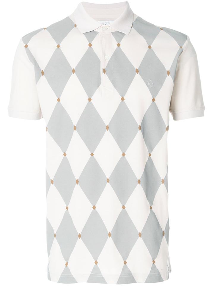 Ballantyne Diamond Knit Polo Shirt - Pink & Purple