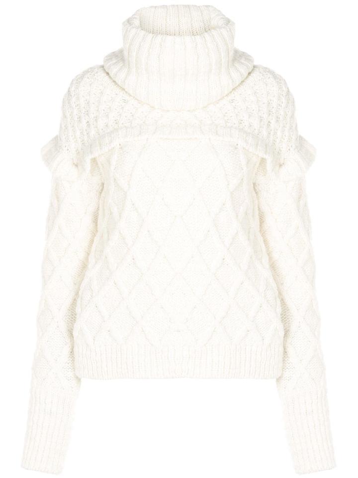 Philosophy Di Lorenzo Serafini Wide Turtle Neck Knit Jumper - White