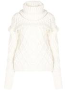 Philosophy Di Lorenzo Serafini Wide Turtle Neck Knit Jumper - White