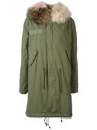 Mr & Mrs Italy Hooded Parka Coat, Women's, Size: Xs, Green, Cotton/lamb Skin/fox Fur/viscose