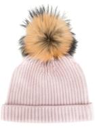 N.peal Cashmere Ribbed Beanie - Pink