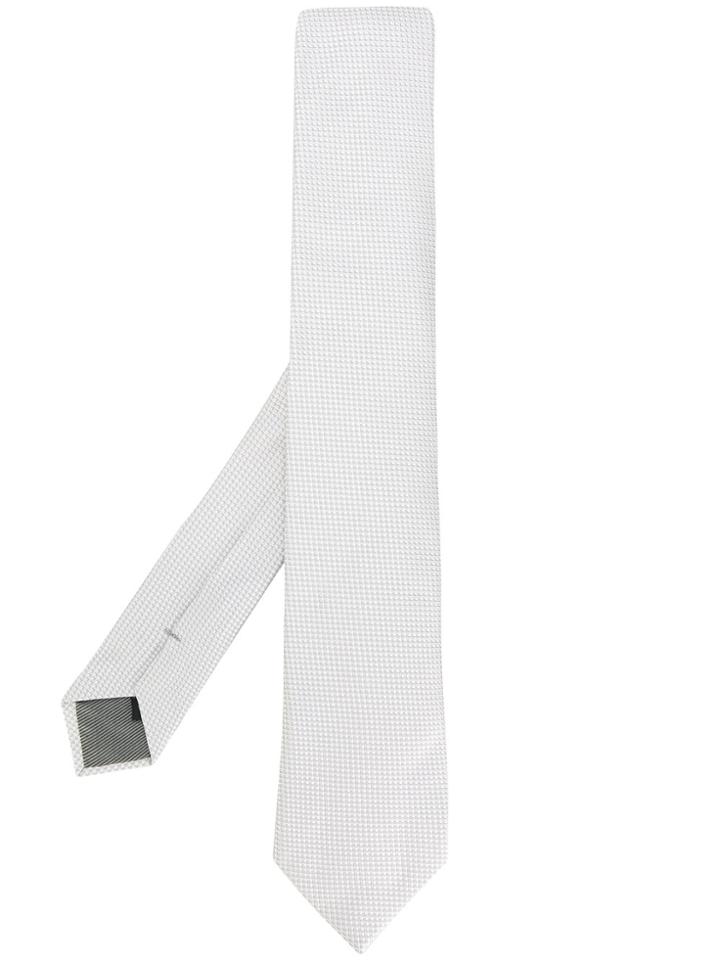 Dell'oglio Classic Patterned Tie - White