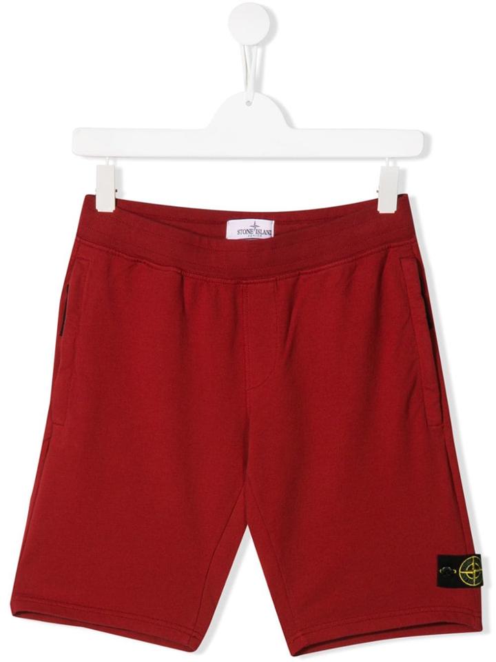 Stone Island Junior Teen Track Shorts - Red