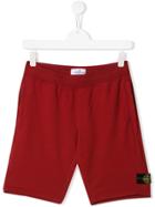 Stone Island Junior Teen Track Shorts - Red